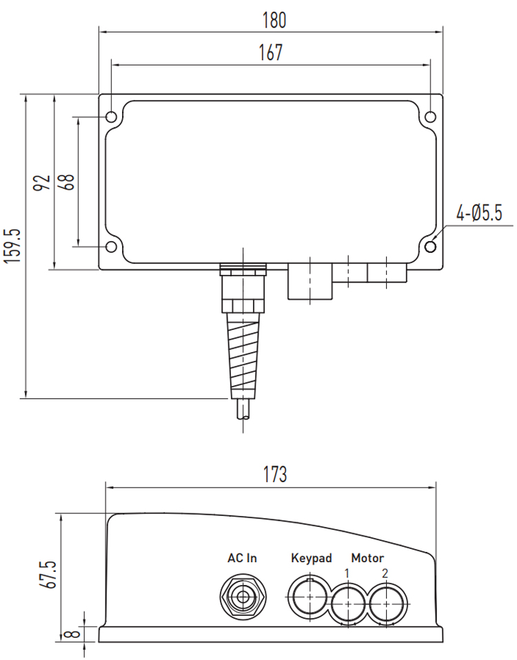 Dimensions - Hiwin Linear Actuator Controller - LAK2