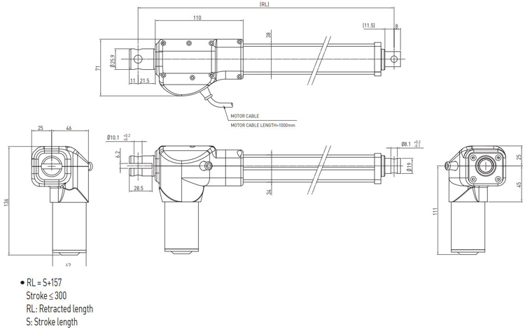 Dimensions - Hiwin Linear Actuator - LAM2