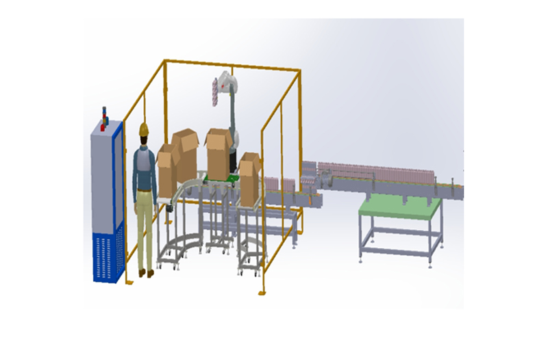 Robot Pick and Place bottle to box Casepacking