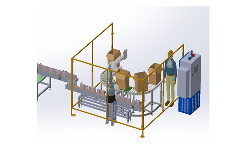 Robot Pick and Place bottle to box Casepacking