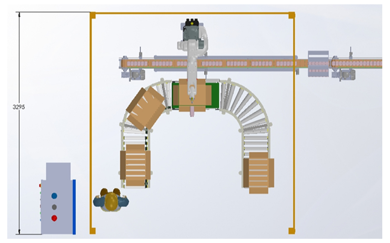 Robot Pick and Place bottle to box Casepacking